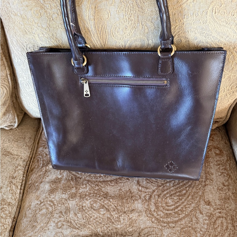 Patricia Nash Dark Brown Embossed Leather Shoulder Bag - Picture 2 of 3